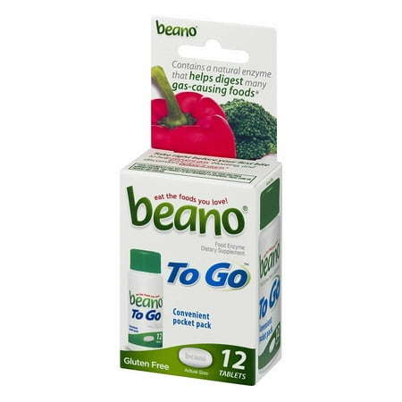 beano To Go Gas Prevention | Bloating Relief | 12 Tablets