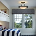 thumbnail image 6 of Claxy 12 in Dimmable 2-Light Black Bathroom Flush Mount Lights with Milk Glass Bowl Shade for Kitchen Bedroom, 6 of 7