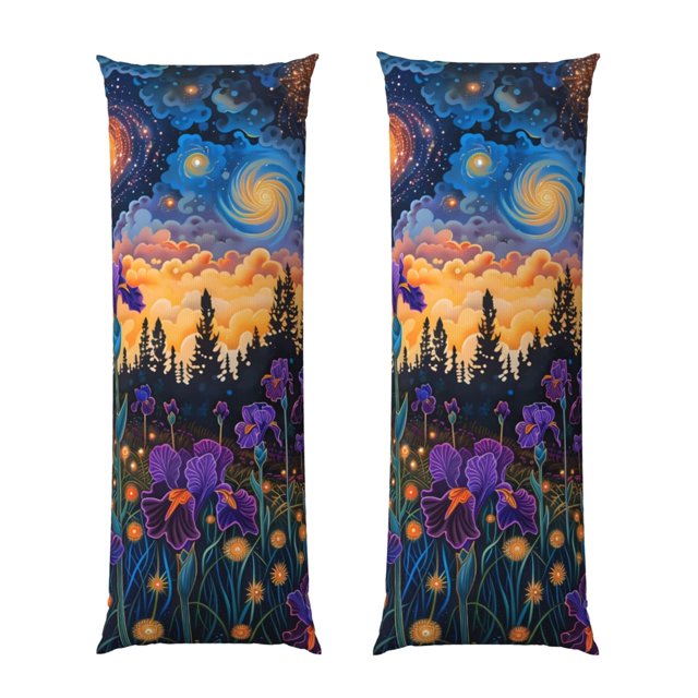Fotbe Cosmic Irises At Twilight Funda para Almohada Corporal con Diseño, Funda de Microfibra Ultrasuave de 20x54 Pulgadas, Ropa de Cama Elegante