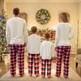 thumbnail image 3 of Family Matching Christmas Pajama Set, Merry Christmas Buffalo Plaid Tree Letter Print Long Sleeve Crew Neck Top  Plaid Pants Holiday Home Sleepwear Matching PJs for Men Women, 3 of 11