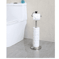 thumbnail image 3 of Toilet Paper Holder with Storage - Free Standing Tissue Dispenser - Nickel Finish - Holds up to 5  Rolls - No Tools Required for Assembly - Durable and Stylish Bathroom Accessory, 3 of 6