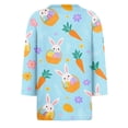 thumbnail image 5 of HAVUITYY Women's Easter 3/4 Sleeve Sweater, Cute Bunny Eggs Pattern Crew Neck Pullover, Spring Oversized Casual Going Out Tops, 5 of 5