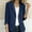 Navy women's casual blazer jacket a1, variant on thefmos Women's Fall Spring Collared 3/4 Sleeve Button Down Open Front Casual Blazer Jacket Blouses Tops Work Office Fashion Outerwear, Black XL