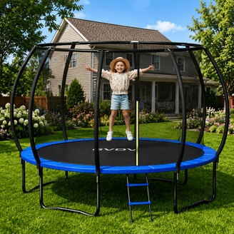 GVDV 12FT Outdoor Trampoline, Durable Backyard Trampoline with