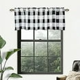 thumbnail image 2 of DriftAway Buffalo Checker Pattern Window Treatment Valance, Printed Plaid, Rod Pocket, 52"x16"+2"header (Black), 2 of 6
