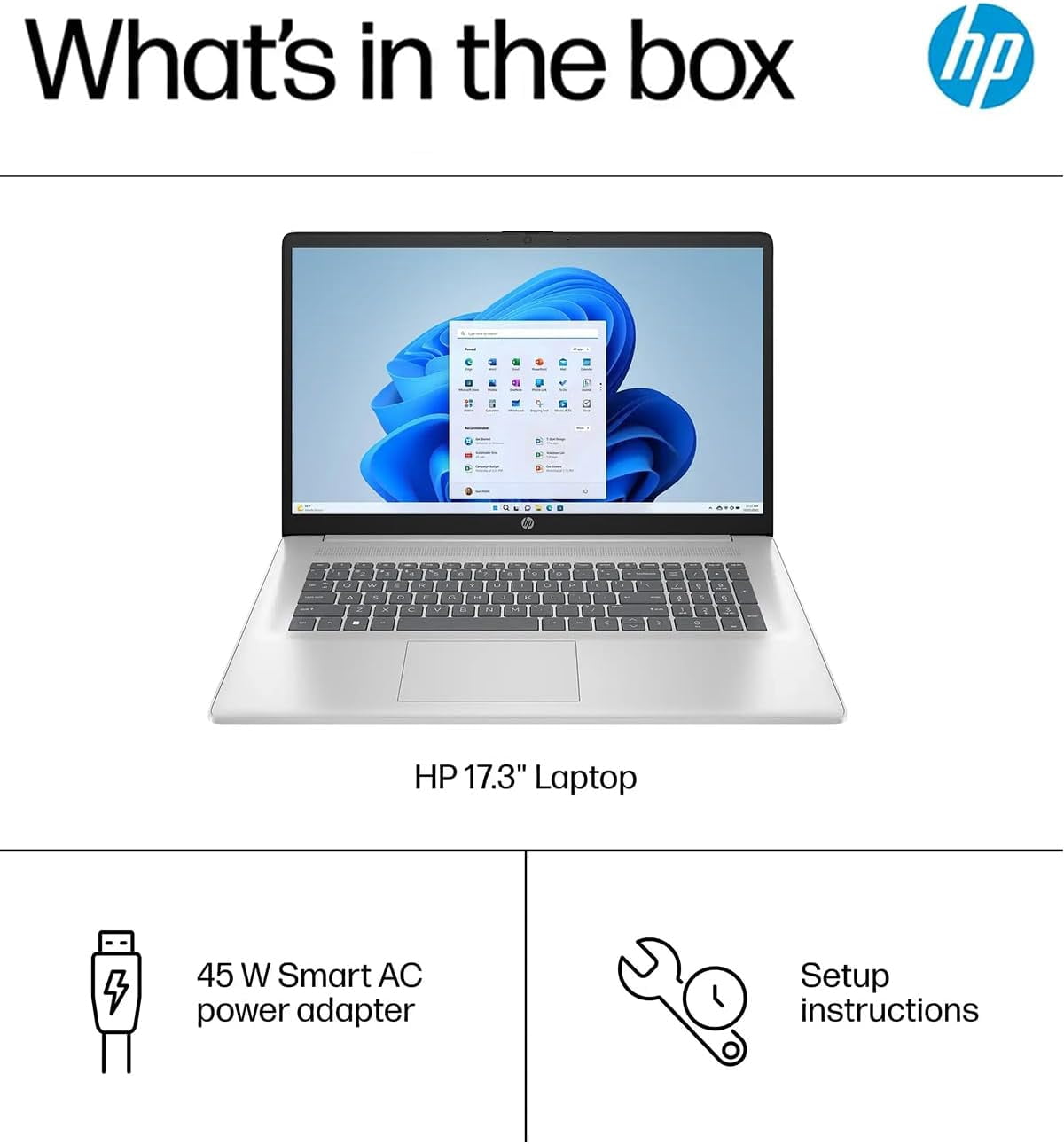 HP 17 inch Laptop for Business and Students, AMD Ryzen 5 7430U(6-core), 16GB RAM, 512GB SSD, 17.3" FHD IPS Display, Wi-Fi 6, Windows 11 Pro, Natural Silver