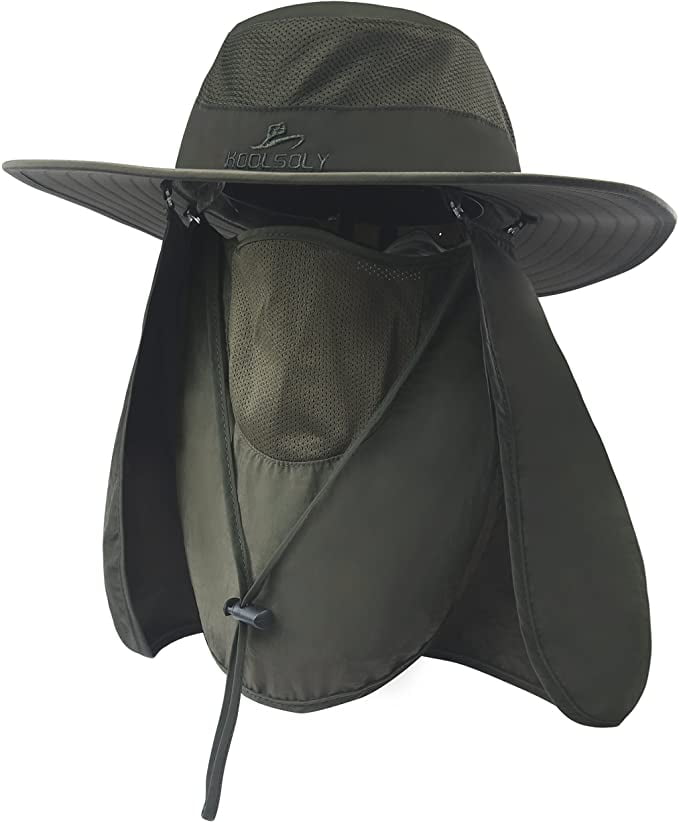 KOOLSOLY Fishing Hat,Sun Cap with UPF 50+ Sun Protection and Neck Flap