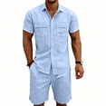 thumbnail image 5 of Mrmaere Men's Suit Set With Pockets Solid Pattern For Daily Wear And Casual Activities Ideal For Outdoor Sports And Weekend Light Blue M, 5 of 9