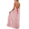 thumbnail image 2 of Kctiaxy Red Girls Dresses Spaghetti Strap Backless Drawstring Dress Cute Striped Sleeveless Loose Fitting Flowy Midi Dress Beach Vacation 9 Years, 2 of 9