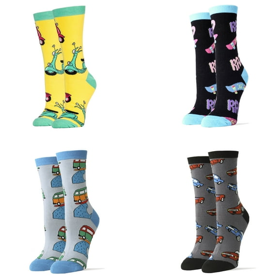 Women's Novelty Crew Socks, Jyinstyle Funny Crazy Silly Socks, Cool Casual Dress Combed Cotton Socks