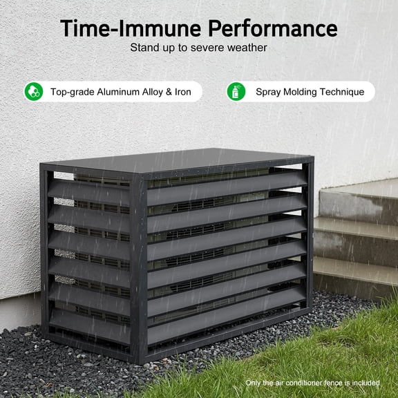 Air Conditioner Fence Screen Freestanding Metal Privacy Fence Cover (100*70*50)