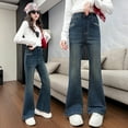 thumbnail image 4 of Kids Girls Jeans High Waist Wide Leg Baggy Pants Teen Clothing Cute Jeans, 4 of 7