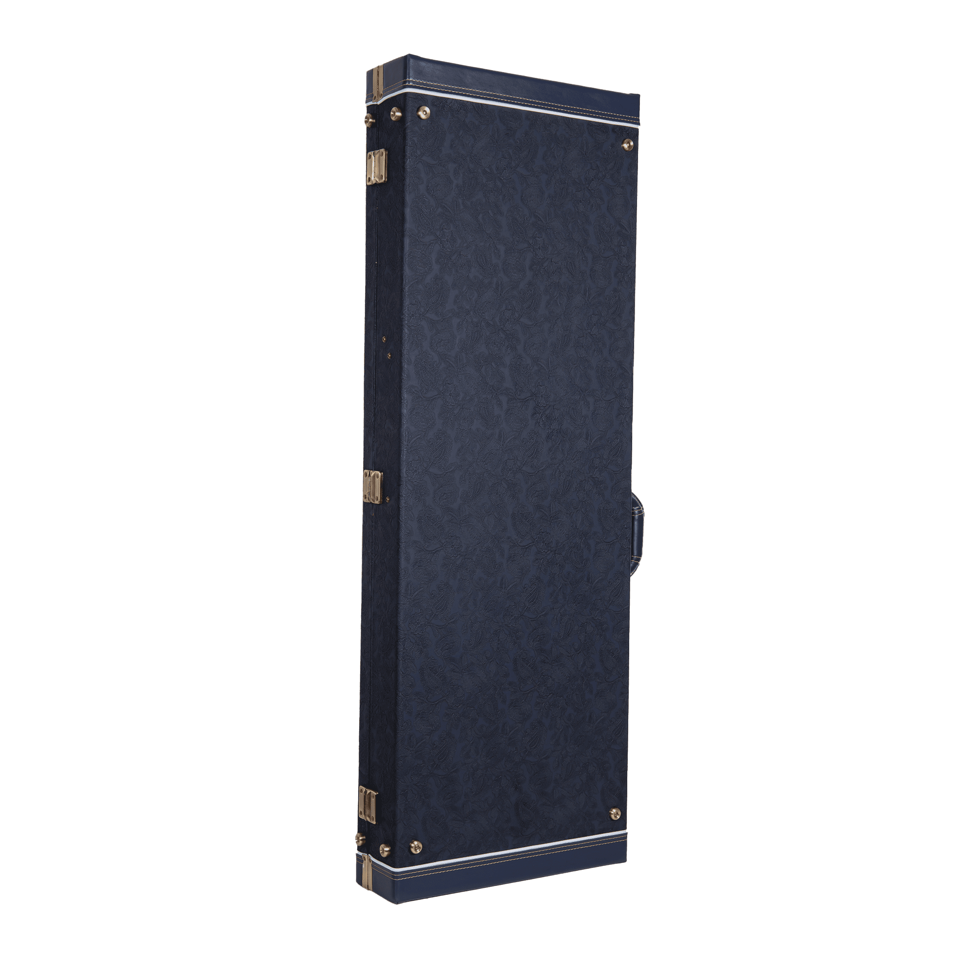 Crossrock Relief Series-Wooden For Jazzmaster/Jaguar Style Electric Guitars, With Highly Textured Surface, Mink Imitation Fleece, Stainless Steel Latches, Ocean Blue