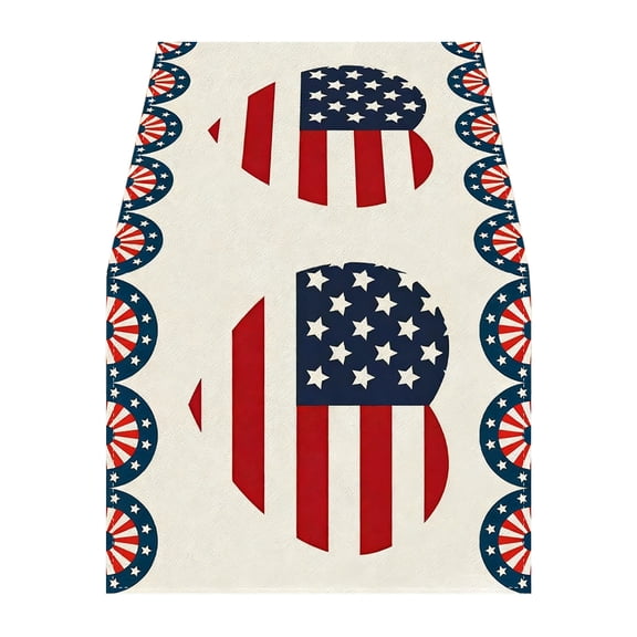 America Independence Day Patriotism Table Runner 4th of July Party Holiday Tablecloth Decoration 13x72 Inches Red White Blue Star