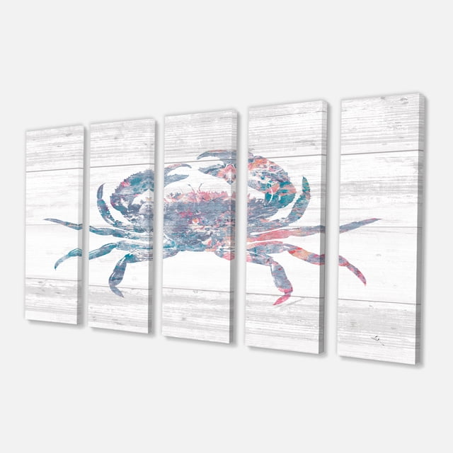 Designart - Pink Crab Ocean Life - Nautical & Coastal Canvas Artwork