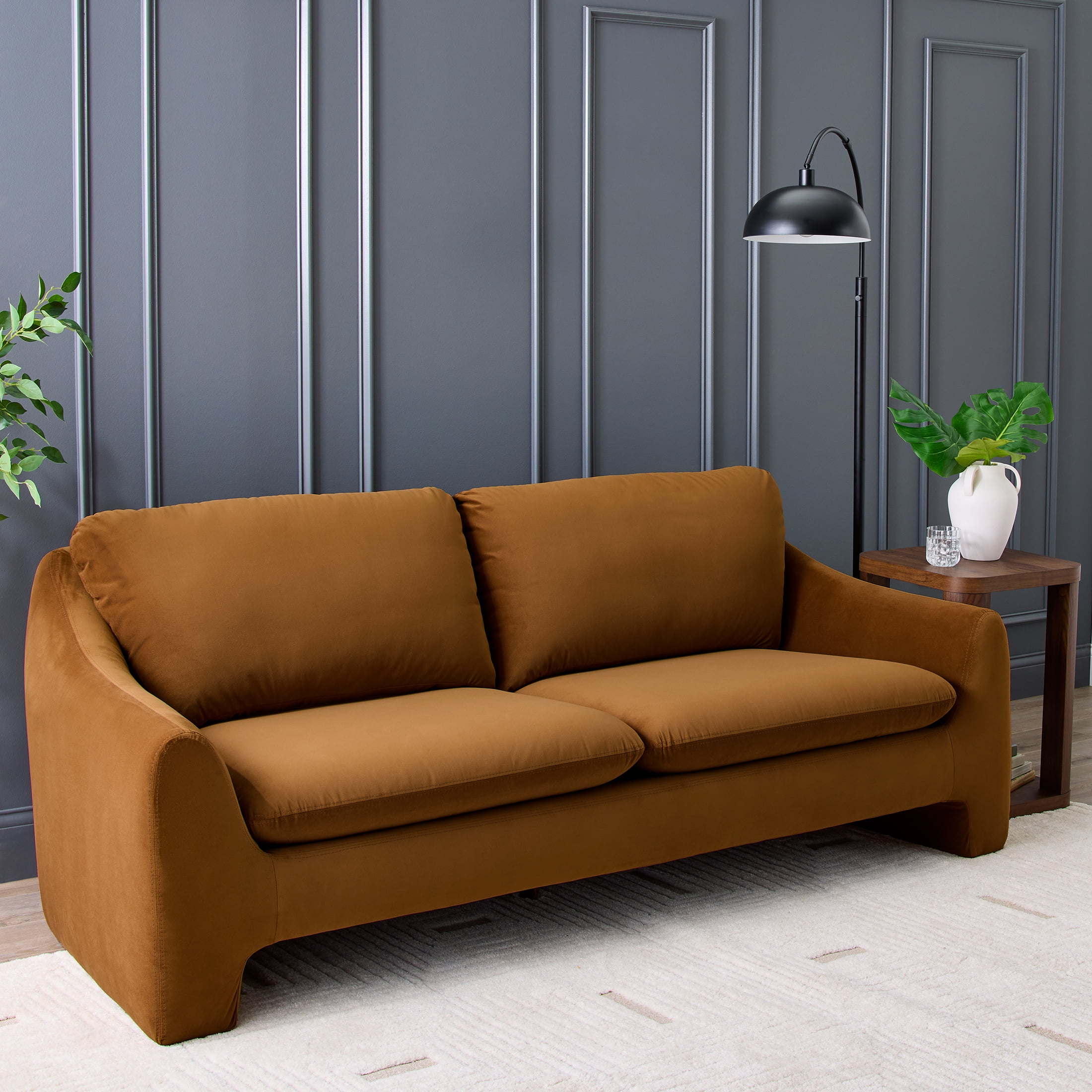 Better Homes & Gardens Emerson Sofa, Ochre Velvet