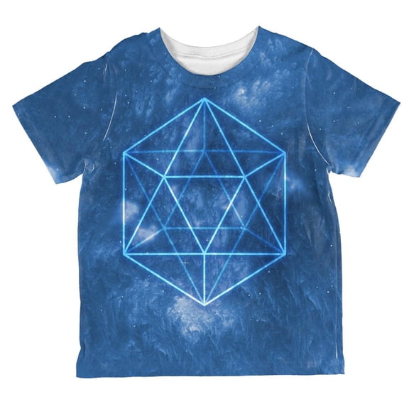 Sacred Geometry Icosahedron Crystal Wind All Over Toddler T Shirt Multi 2T