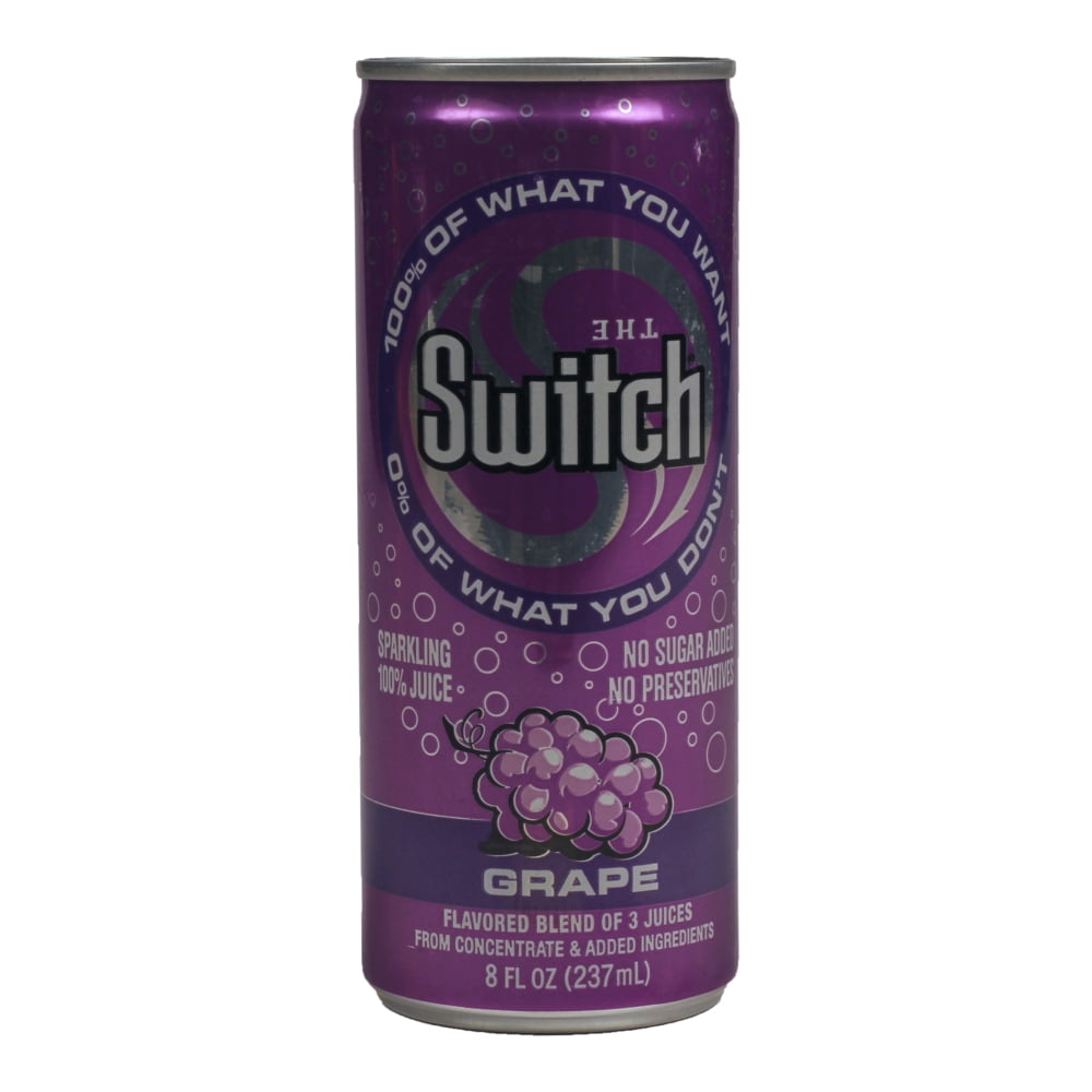 The Switch Sparkling Juice, Grape, 8 Ounce Cans (CASE of 24) Walmart