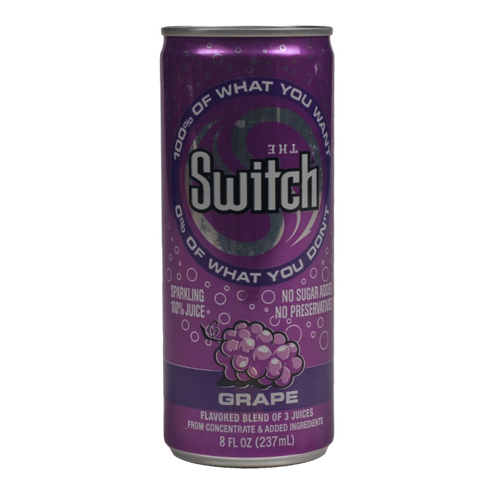 The Switch Sparkling Juice, Grape, 8 Ounce Cans (CASE of 24) Walmart