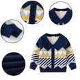 thumbnail image 1 of LYMAYTER Kids Boys Cardigan Sweaters Streak All Match Sweaters Spring Autumn Knit Sweaters for Toddler 3-8Y, 1 of 8