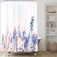 thumbnail image 3 of Lavender Shower Curtain, Purple Lavender Floral Shower Curtain Set, Watercolor Plant Leaves Flower Shower Curtains for Bathroom, Waterproof Fabric with 12 Hooks, 72 x 72 Inches, 3 of 6
