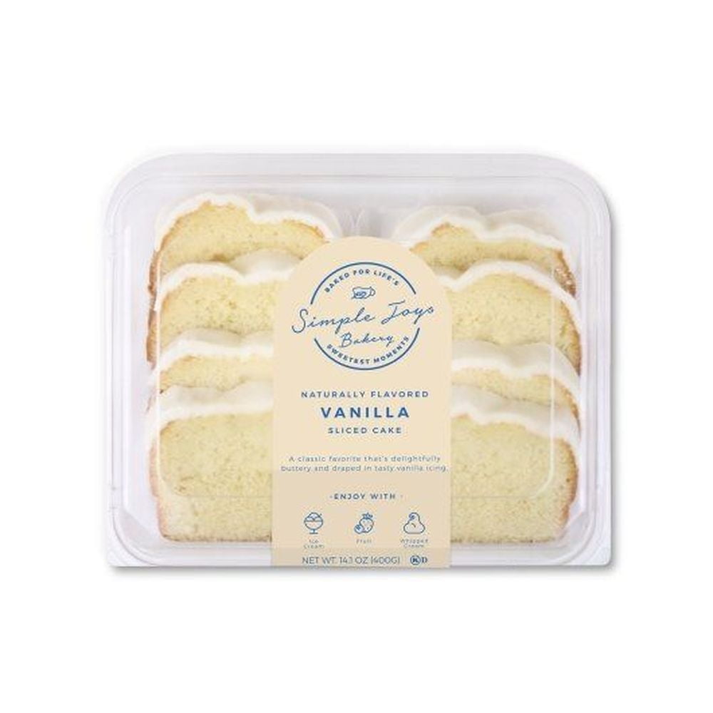 Simple Joys Bakery Iced Vanilla Sliced Cake, 14 Ounce 10 per case