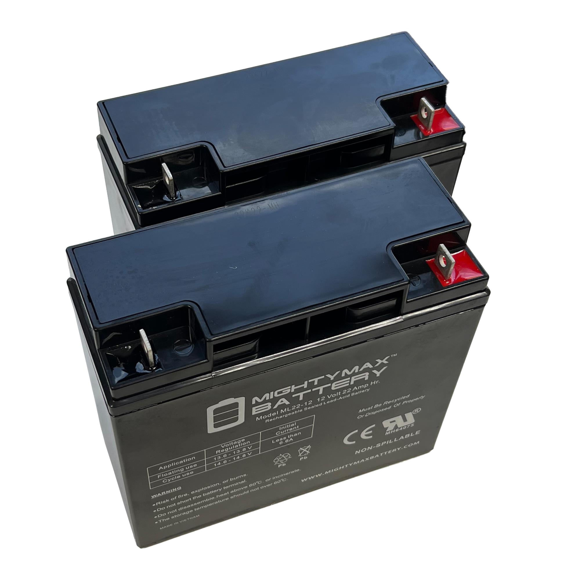 Battery Box LM130/12AH for two 12AH Batteries Plus 2 x 12V 12AH Batteries