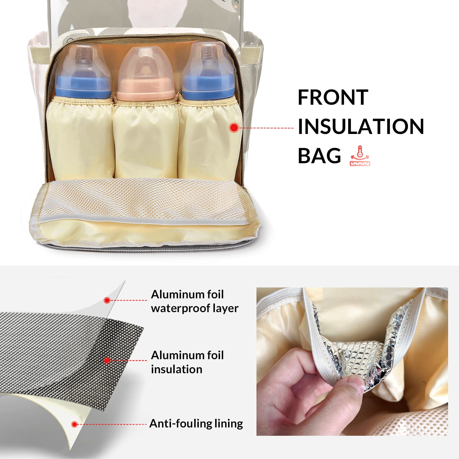 Sloth Diaper Backpack – Large Capacity, Insulated Baby Bottle Pocket, Multifunctional Mommy Bag for Boys & Girls