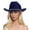 Navy, variant on Womens Classic Flat Top Cowboy Hat Wide Brim Felt Western Style Summer Outdoor Sun Protection Fedora Cap Navy