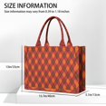 thumbnail image 3 of Large Capacity Tote Bag,Red and Orange Argyle Pattern Handbag Fashion Luxury Tote Bag,15.7"x13"x 5.1" Inches,Laptop Compatible, 3 of 6