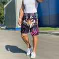 thumbnail image 6 of Sikiie Colorful Wolf Head A Mens Pajama Shorts, Lightweight Lounge Pant with Pockets Soft Sleep Pj Shorts for Men3X-Large, 6 of 6