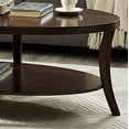 thumbnail image 5 of Roundhill Furniture Table Basse Ovale Contemporaine Perth avec Tablette, Espresso, 5 of 5