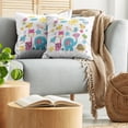 thumbnail image 5 of Ambesonne Cartoon Throw Pillow Cover 2 Pack, Dancing Characters, 20", Sky Blue Pink Marigold, 5 of 5
