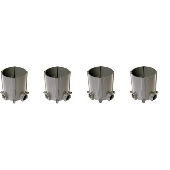 Hubbell-Raco 5511 Round Nonmetallic Floor Box for Concrete Pour 3/4 in. and 1 in. Hubs, 5 in. Inside Dia, Gray (4)