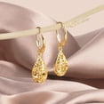 thumbnail image 3 of Aretes ALEXCRAFT de plata esterlina 925 bañados en oro de 14K, forma de lágrima, 3 of 7