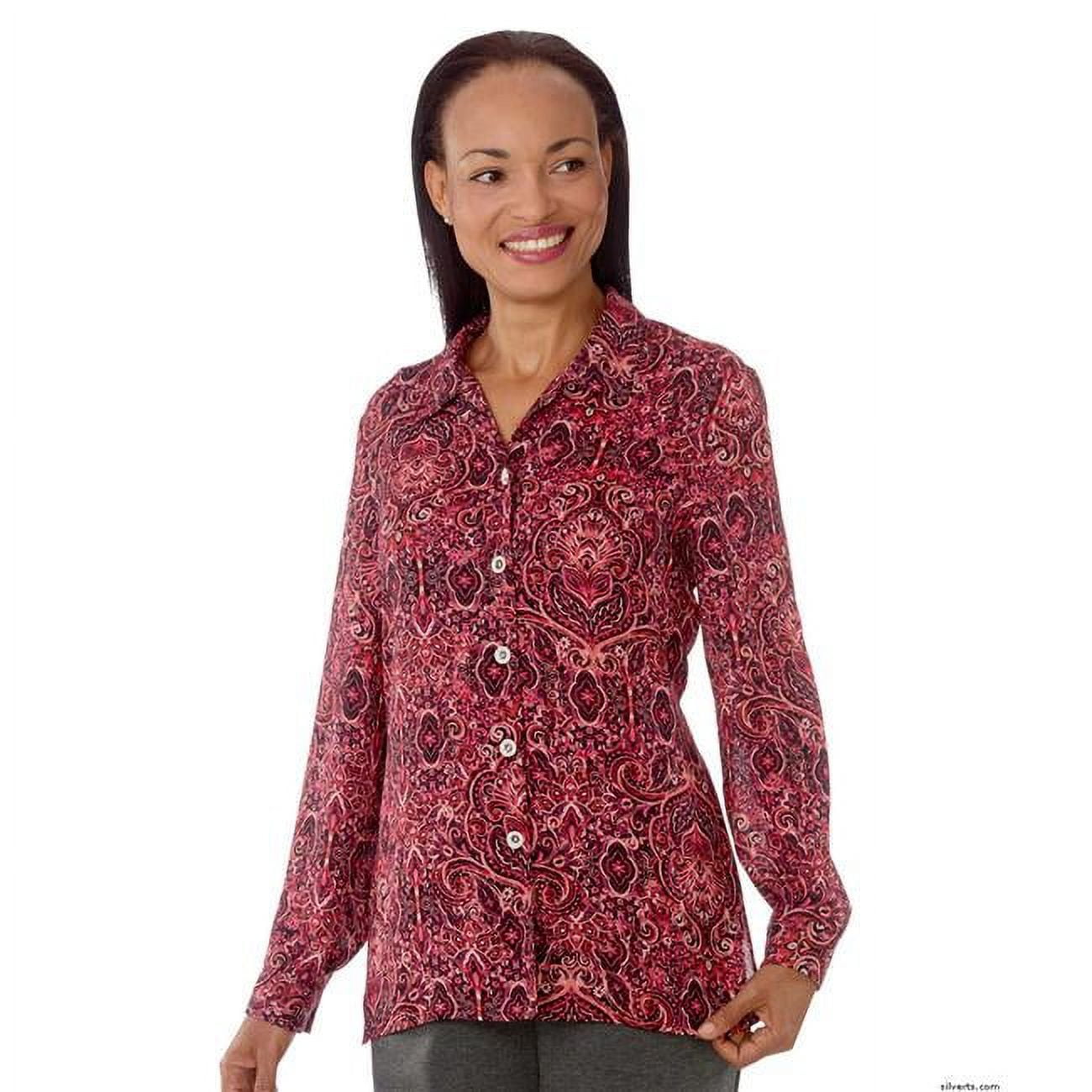 Silverts 133000906 Mature Womens Long Sleeve Petite Blouses