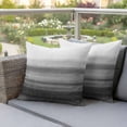 thumbnail image 4 of Black White Gradient Pillow Covers 2 Pack Abstract Ombre Texture Modern Art Pillowcase Waterproof Outdoor Throw Pillow Cover for Patio Garden Square Cushion 24”x24”, 4 of 9