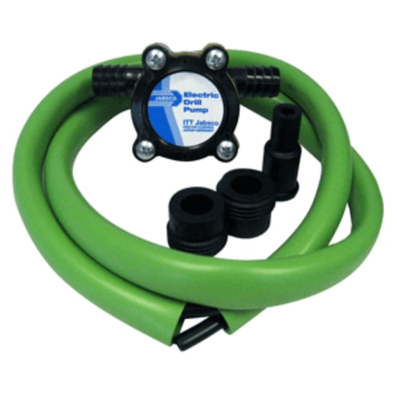 8" Green and Black Outdoor Marine Jabsco Drill Pump Kit with Hose
