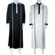 thumbnail image 2 of Túnica musulmana árabe blanca para hombre, Jubba Thobe, manga larga, caftán abaya islámico paquistaní para hombre, ropa holgada con cuello alto, 2 of 4