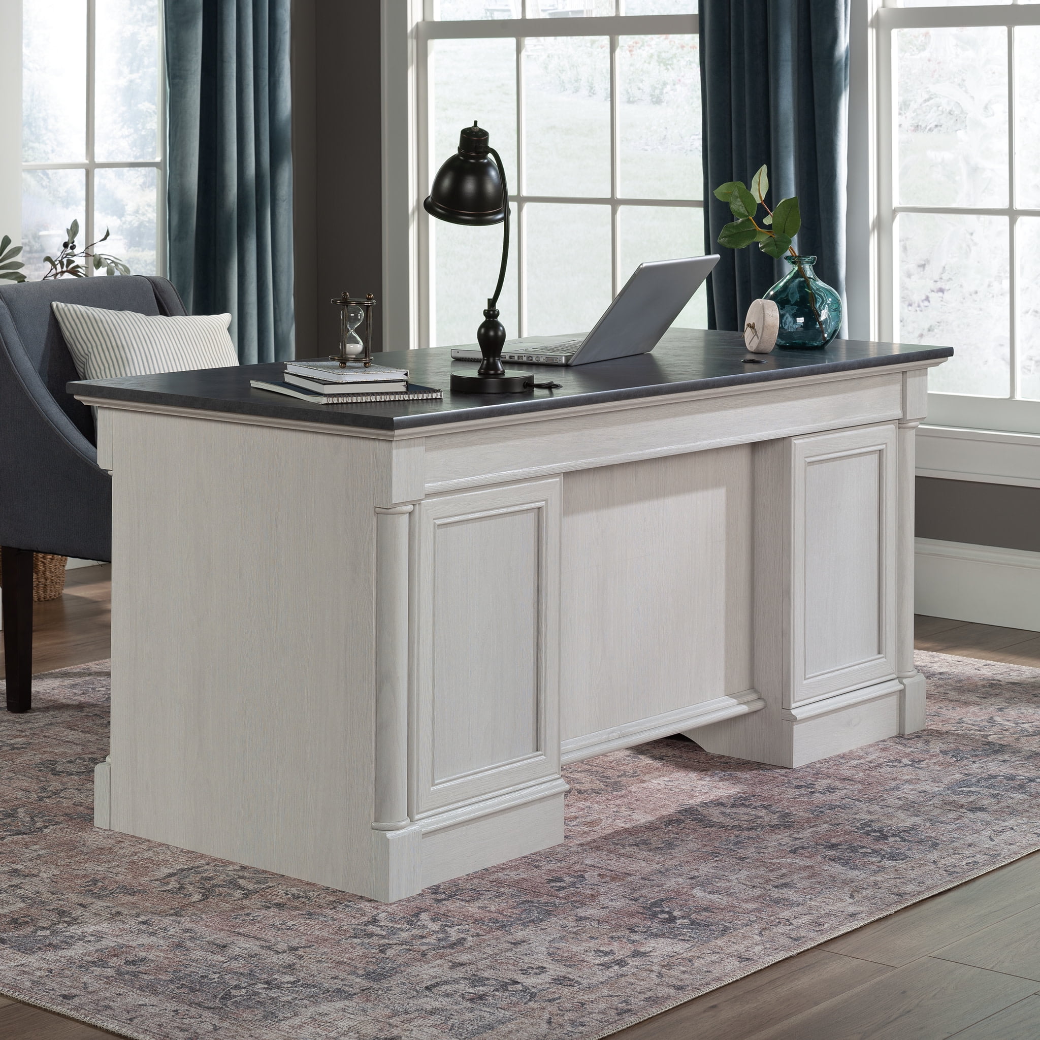 Sauder Palladia Executive Desk, Glacier Oak Finish