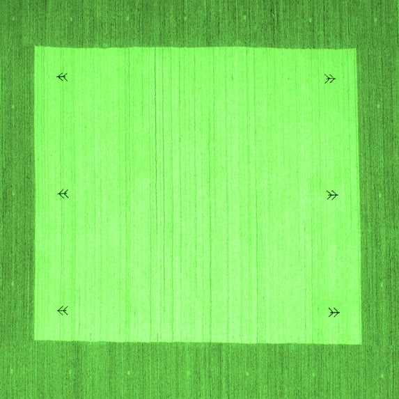 Ahgly Company Indoor Square Solid Green Modern Area Rugs, 5' Square