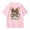 Pink, variant on Girls Cute Cartoon Bunny Print Short Sleeve With Bow Glasses Design Casual Summer Tees Shirts Clothes