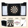 thumbnail image 6 of GSE Games & Sports Expert Solid Wood Dartboard Cabinet Set with Sisal Fiber Dartboard, Dart Scoreboard and 6 Steel Tip Darts for Target Game Indoor Game (Black), 6 of 8