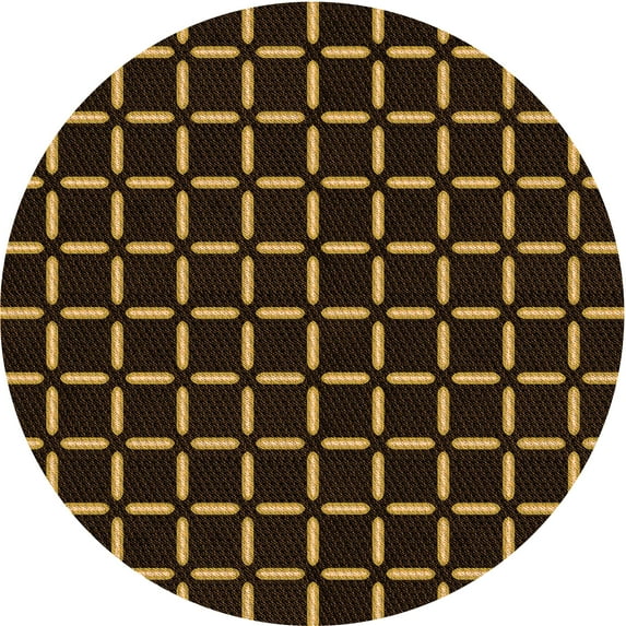 Ahgly Company Indoor Round Patterned Midnight Gray Area Rugs, 8' Round