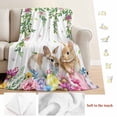 thumbnail image 5 of Happy Easter Blanket Soft Cozy Warm Throw Blanket for Couch, Plush Fuzzy Flannel Fleece Blankets for Sofa, Cutte Rabbits Eggs Floral Plants Watercolor Bed Blankets Lightweight Gifts for Men, 30"x40", 5 of 9