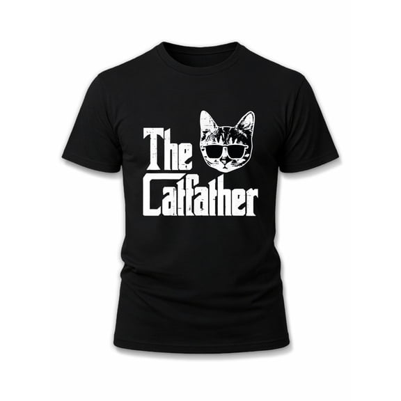 Greenink The Catfather Tee for men graphic t shirts black limited edition funny Fashionable summer T-shirt, machine washable Retro Unisex Shirt Graphic tshirts