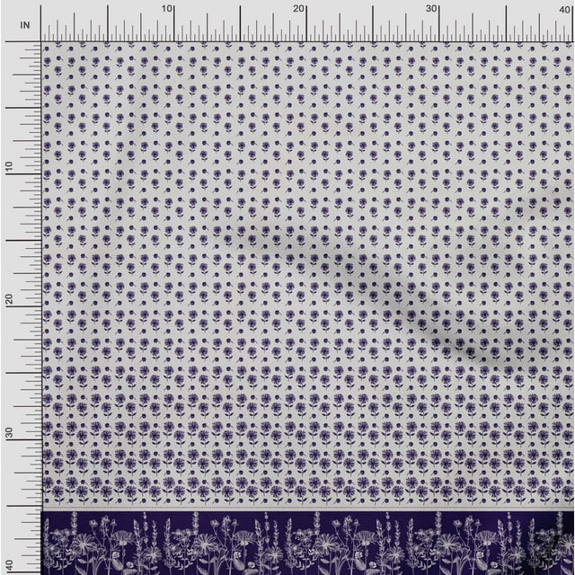 Soimoi Poly Georgette Fabric Bud & Floral Panel Print Fabric by The Yard 42 Inch Wide