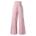 thumbnail image 6 of WTXUE Wide Leg Pants, Bell Bottoms Women Summer High Waisted Cotton Flare Palazzo Pants Beach Pant Long Trousers, Womens Trousers Slacks Slacks, Pink, 6 of 8