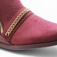 thumbnail image 5 of Jazamé Men's B-746 Double Zipper Croco Print Ankle High Dress Boots, Wine, 10, 5 of 6