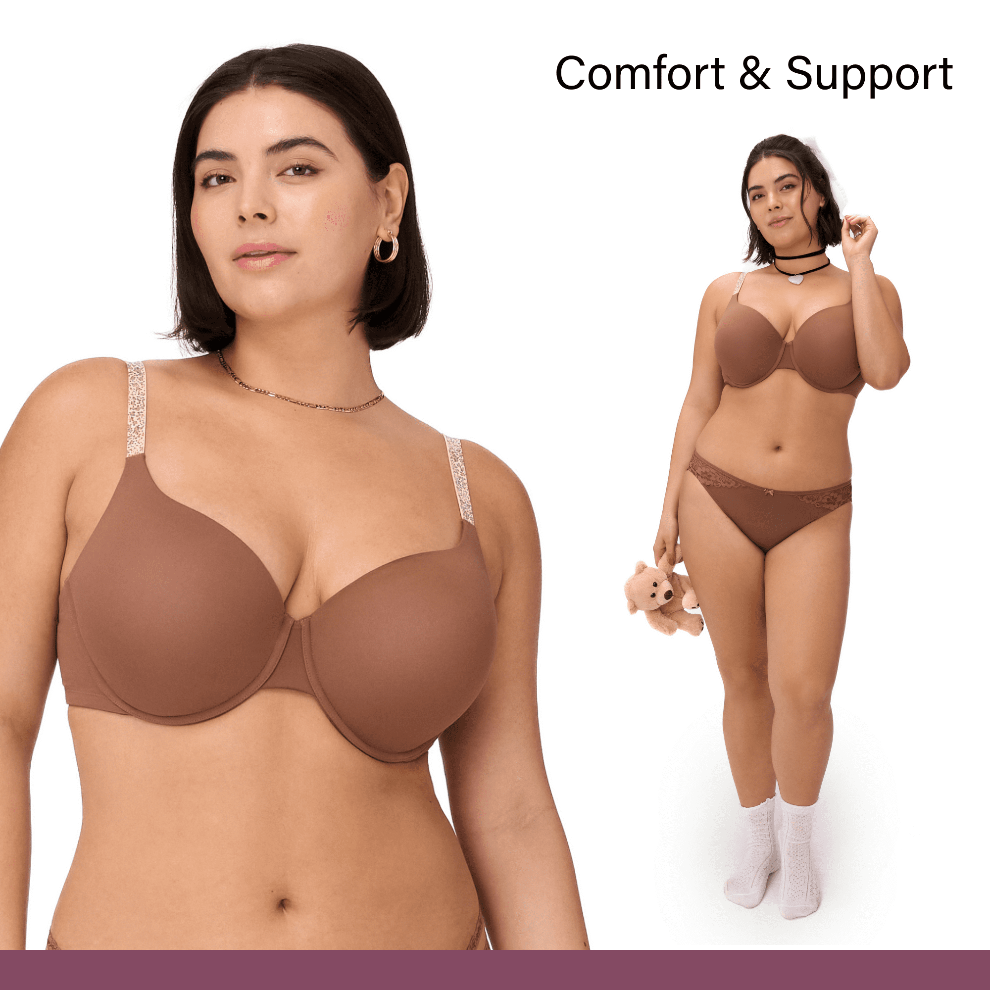 BLAKE & CO. Women's Micro Underwire Push Up Bra with Adjustable Straps, 2-Pack, Sizes 34B-40DD
